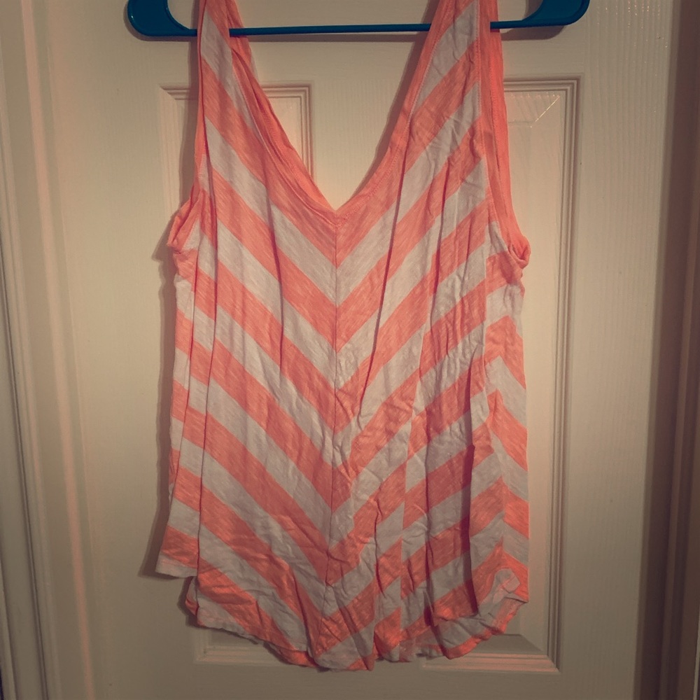 Maurice’s xxl coral and cream chevron tank.